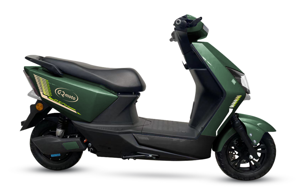 Green DINK scooter side view by GQmoto