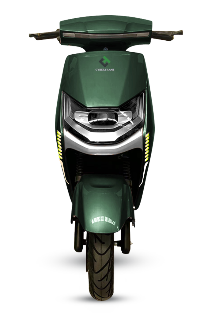 Green DINK scooter front view by GQmoto