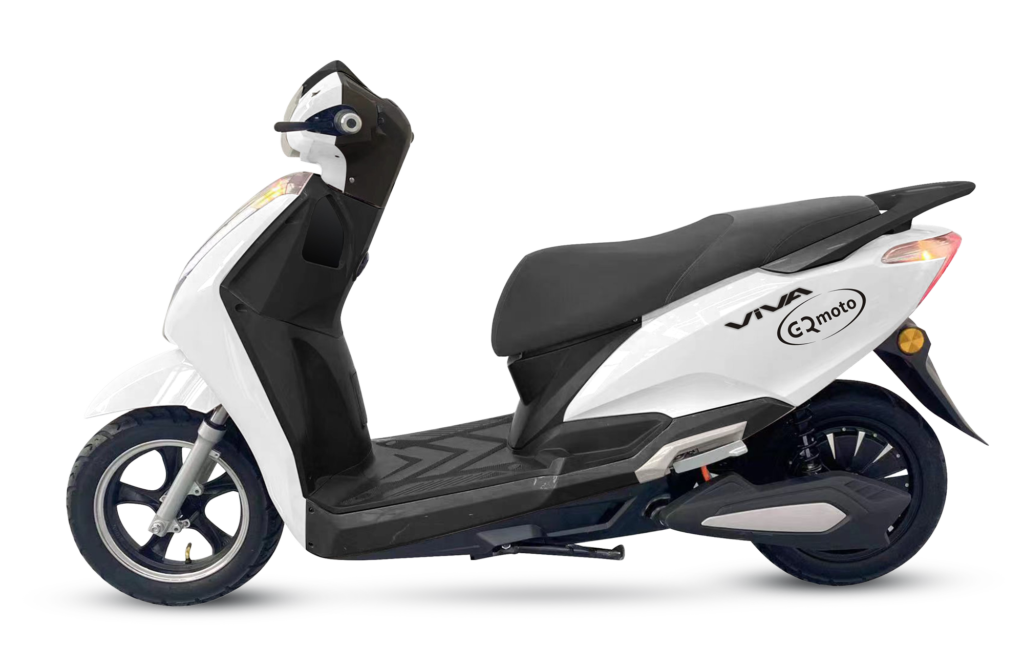 White VIVA scooter side view by GQmoto