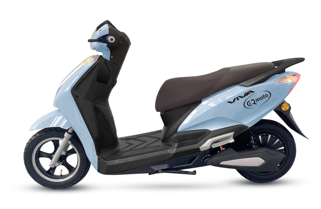 Light Blue VIVA scooter side view by GQmoto