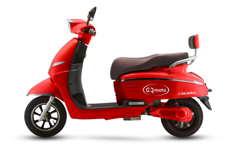 Red CHERRY scooter side view by GQmoto