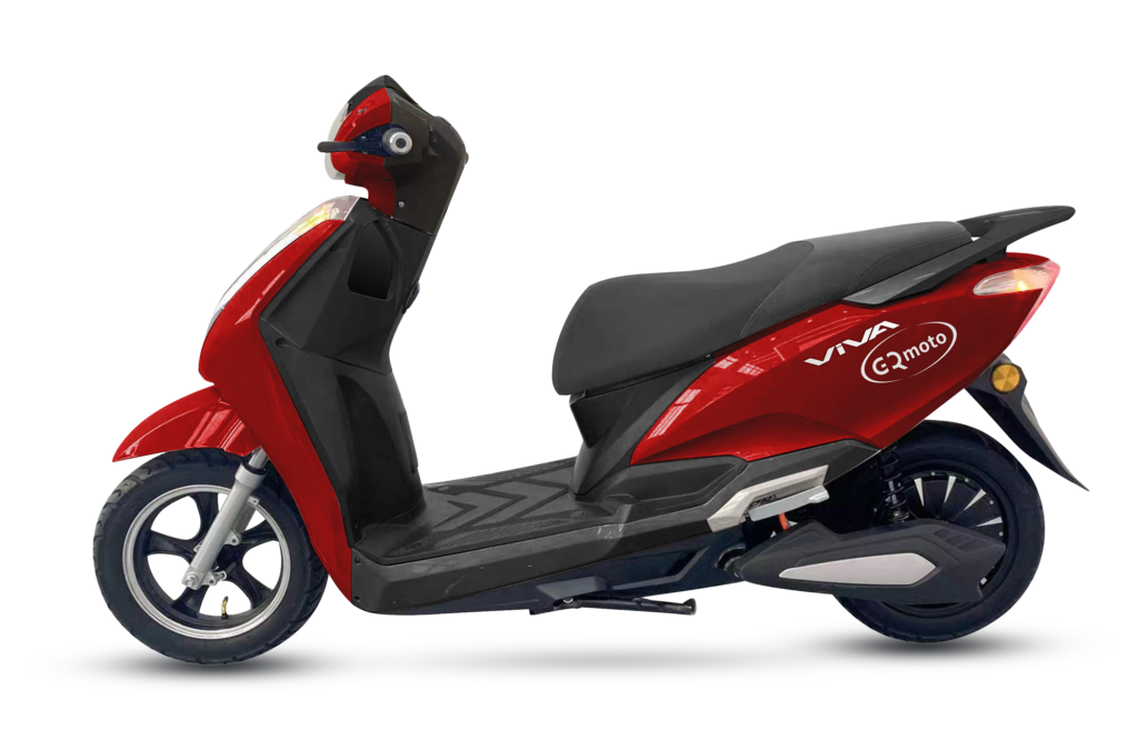 Red VIVA scooter side view by GQmoto